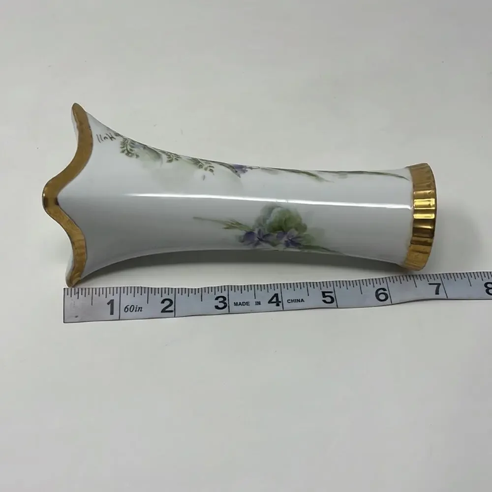 Vintage Heinrich & Co. Bavaria hand painted floral vase